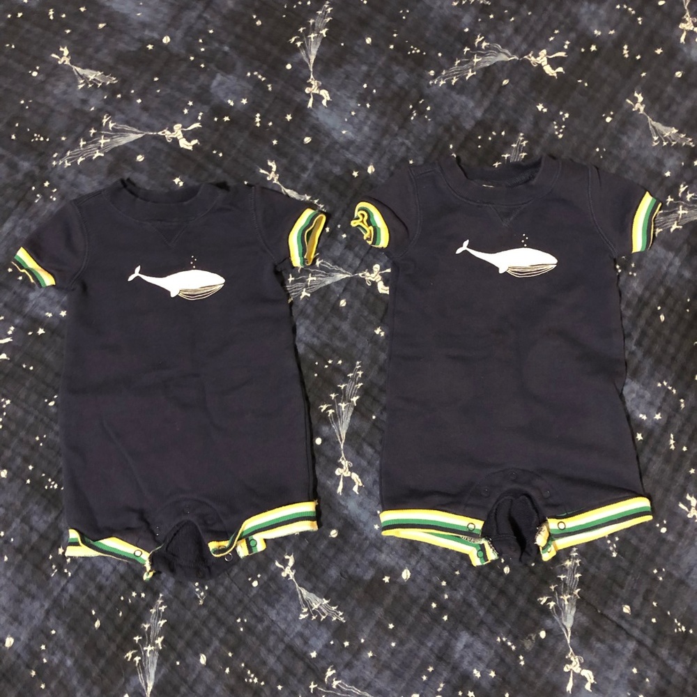 Whale 🐳 3-6m rompers